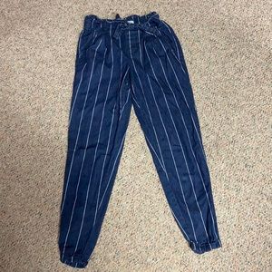 Women’s XXS navy blue white striped pants